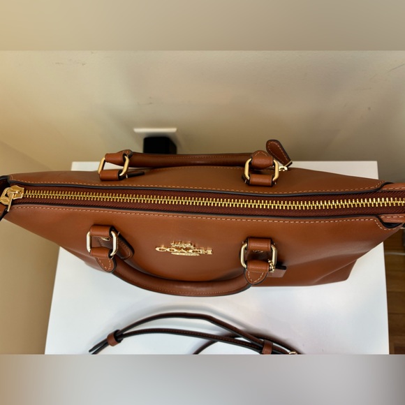 Coach Georgia Satchel Bag in Tan Refined Pebble Leather. - Picture 3 of 16